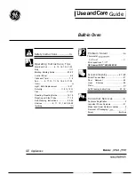 GE JTP44 Use And Care Manual preview