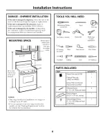 Preview for 8 page of GE JV327 Owner'S Manual And Installation Instructions