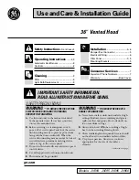 GE JV694 Use And Care & Installation Manual preview