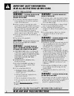 Preview for 2 page of GE JVB93 Use And Care & Installation Manual