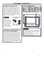 Preview for 2 page of GE JX1095STBB Installation Instructions Manual