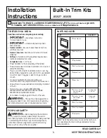 Preview for 1 page of GE JX1527 Installation Instructions Manual