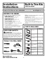 Предварительный просмотр 1 страницы GE JX2127SH Installation Instructions