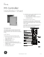 Preview for 1 page of GE M5 Installation Sheet