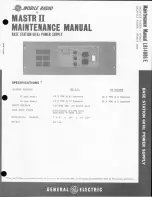 GE Mastr II 19E501149G1 Maintenance Manual preview