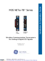 GE MDS NETio-TB Series Installation & Operation Manual preview