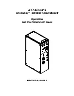 Preview for 1 page of GE MILLENIUM  OSMONICS MILLENIUMTM REVERSE OSMOSIS UNIT Operation And Maintenance Manual