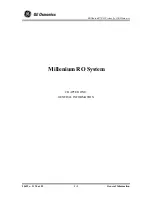 Preview for 7 page of GE MILLENIUM  OSMONICS MILLENIUMTM REVERSE OSMOSIS UNIT Operation And Maintenance Manual