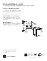 Предварительный просмотр 1 страницы GE Monogram ZBD6880NSS Dimensions And Specifications