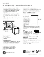 GE Monogram ZBD6890NII Dimensions And Specifications предпросмотр