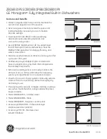 Preview for 3 page of GE Monogram ZBD6900 Series Dimensions And Specifications