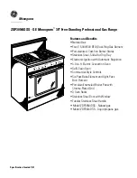 Предварительный просмотр 3 страницы GE Monogram ZDP30N4DSS Dimensions And Specifications