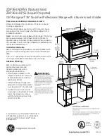 Preview for 1 page of GE Monogram ZDP364LDPSS Dimensions And Installation Information