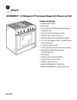 Предварительный просмотр 3 страницы GE Monogram ZDP36L4RWSS Dimensions And Specifications