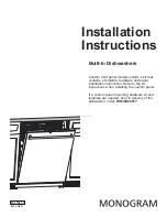 GE Monogram ZDT975SSJSS Installation Instructions Manual preview