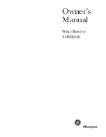 Preview for 1 page of GE Monogram ZDWR240 Owner'S Manual