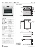 Preview for 1 page of GE Monogram ZET1PHSS Dimensions