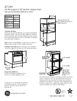 Preview for 1 page of GE Monogram ZET1RMSS Dimensions And Installation Information