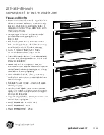 Preview for 2 page of GE Monogram ZET958BM Dimensions And Installation Information