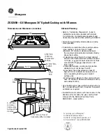 Preview for 2 page of GE Monogram ZGU3650 Dimensions And Specifications