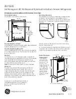 Preview for 1 page of GE Monogram ZICP360S Dimensions And Installation Information