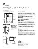 Preview for 1 page of GE MONOGRAM ZICS360NM Dimensions And Installation Information