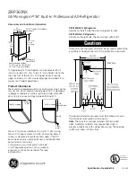 Предварительный просмотр 1 страницы GE Monogram ZIRP360NX Dimensions And Installation Information