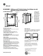 Preview for 1 page of GE Monogram ZISS420NMSS Dimension Manual