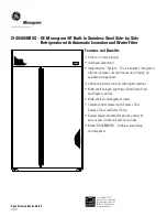 Preview for 2 page of GE Monogram ZISS480NRSS Dimension Manual