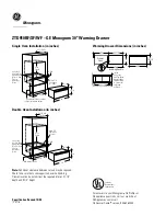 GE MONOGRAM ZTD910BF/SF/WF Dimension Manual preview