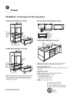 Предварительный просмотр 1 страницы GE Monogram ZTD910SBSS Dimension Manual