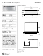 GE Monogram ZTD910SFSS Dimension Manual preview