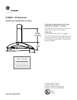 Предварительный просмотр 1 страницы GE MONOGRAM ZV750SY Dimensions And Specifications