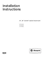 Предварительный просмотр 1 страницы GE Monogram ZVC30LSS Installation Instructions Manual