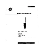 GE MPI Personal radio Maintenance Manual preview