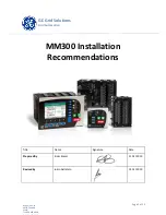 GE Multilin MM300 Installation Recommendations preview