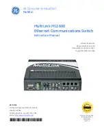 Предварительный просмотр 1 страницы GE MultiLink ML1600 Instruction Manual