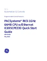 Preview for 1 page of GE PACSystems* RX3i Quick Start Manual