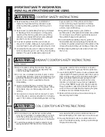 Preview for 4 page of GE PB909 - Profile: 30'' Electric Range Owner'S Manual