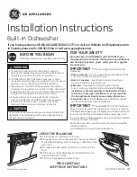 Preview for 1 page of GE PDF820SGJBB Installation Instructions Manual