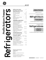 GE PDSF0MFXARCC and Owner'S Manual And Installation Instructions preview