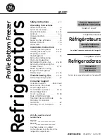 Preview for 1 page of GE PDSS0MFXRSS - ProfileTM R 20.1 Cu. Ft. Bottom-Freezer Drawer... Owner'S Manual And Installation Instructions