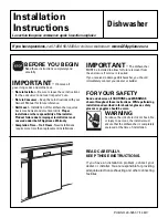 Preview for 1 page of GE PDT660SSFSS Installation Instructions Manual