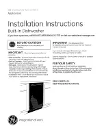 GE PDW1800N01WW Installation Instructions Manual preview