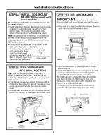 Preview for 8 page of GE PDW7300N10WW Installation Instructions Manual