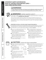 Предварительный просмотр 2 страницы GE PDW7300N25BB Owner'S Manual