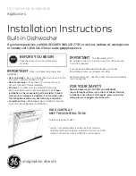 GE PDW8400JBB Installation Instructions Manual предпросмотр