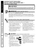 Preview for 2 page of GE PDWT500PBB - Profile Dishwasher With SmartDispense Technology Owner'S Manual