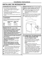 Preview for 20 page of GE PFIC1NFWCWV and Owner'S Manual And Installation Instructions