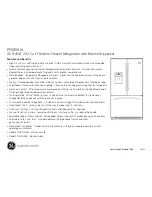 Preview for 2 page of GE PFSF2MJX - Profile: 22.2 cu. Ft.... Dimensions And Installation Information